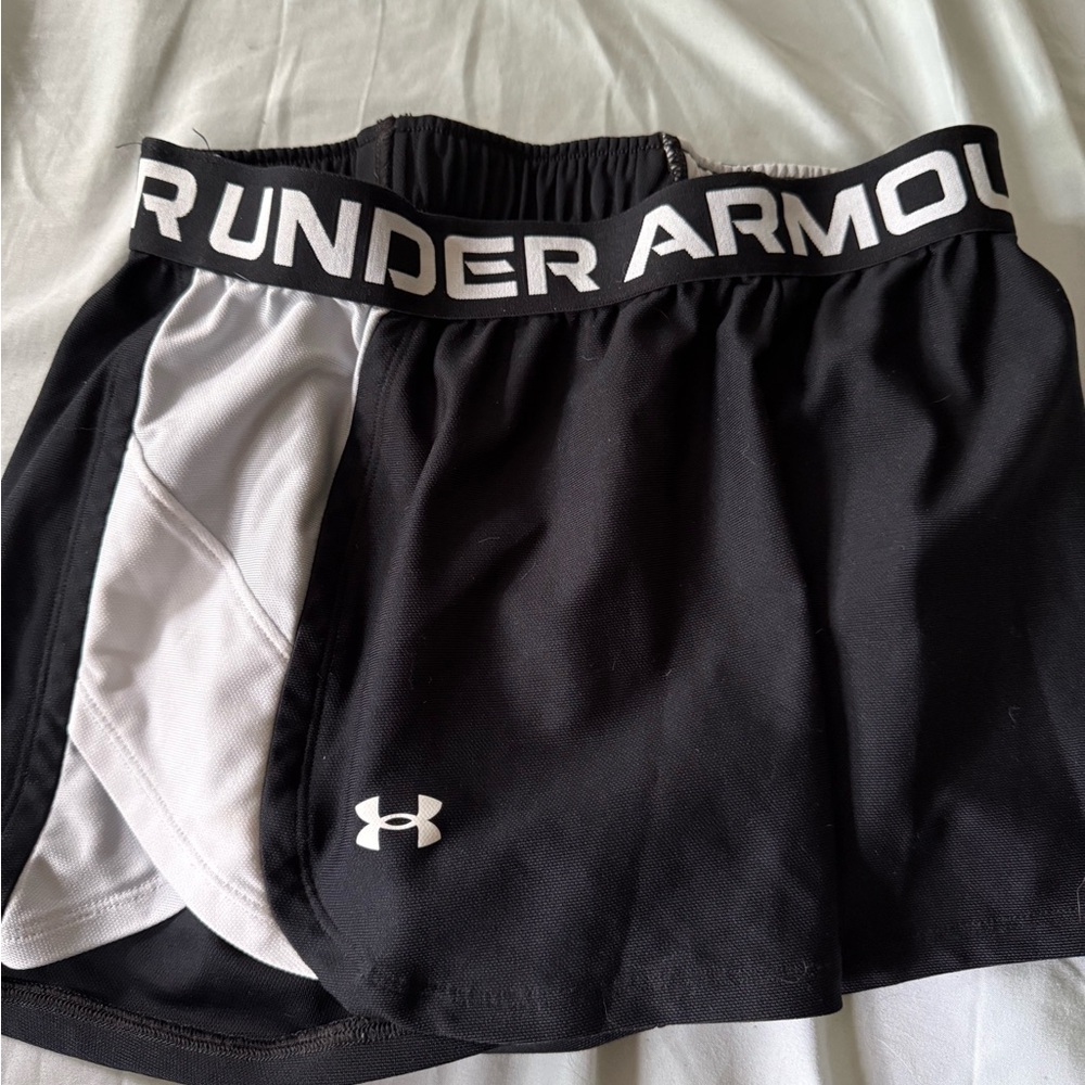 Under Armour Black and White Athletic Shorts